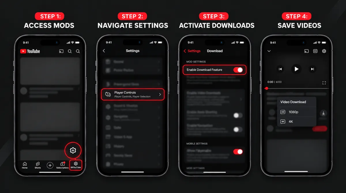 Step-by-step guide on how to download YouTube videos on iPhone using SKYouTube app on iKurd Store